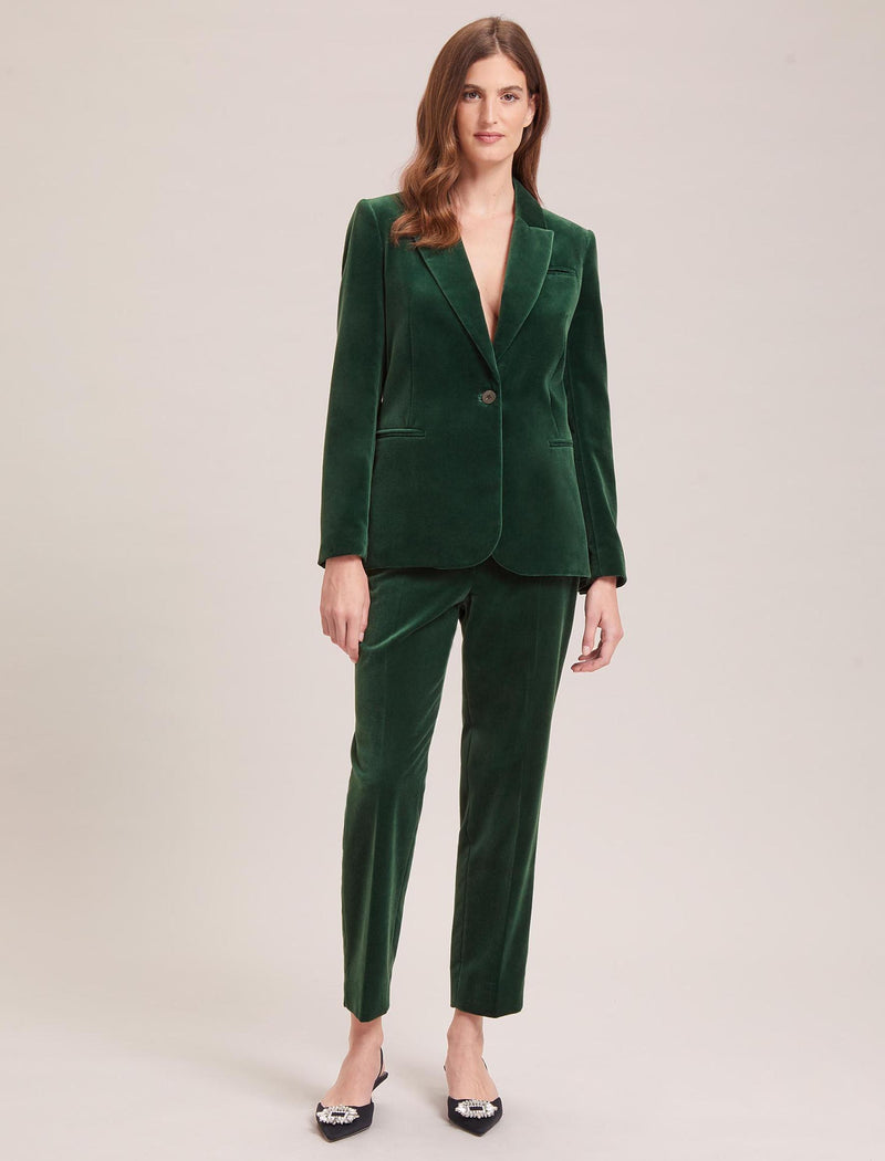 Jamie Velvet Blazer - Forest Green