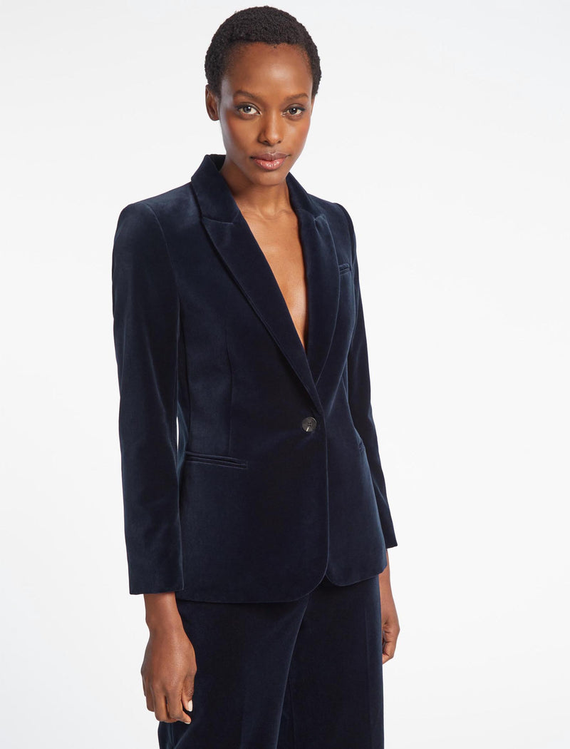 Jamie Velvet Blazer - Navy