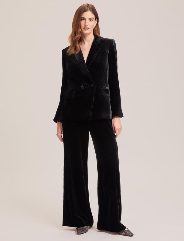 Ronson Relaxed Velvet Blazer - Black