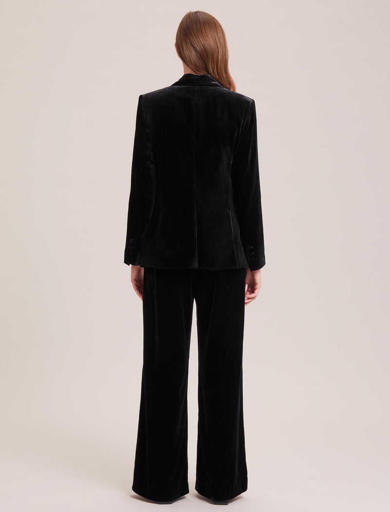 Ronson Relaxed Velvet Blazer - Black