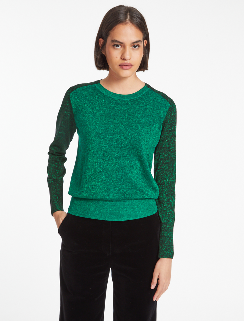 Remi Lurex Jumper - Emerald Green