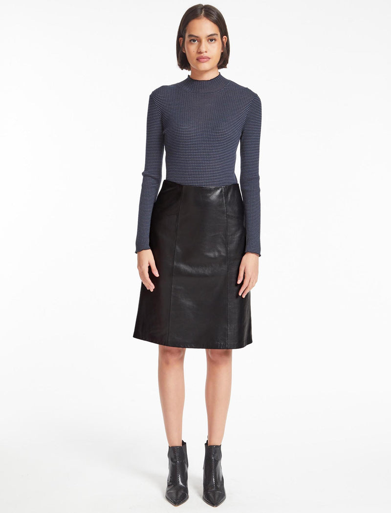 Skye Leather Pencil Skirt - Black