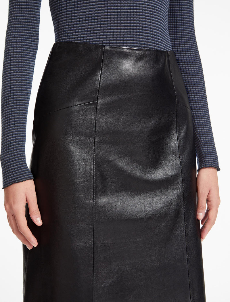 Skye Leather Pencil Skirt - Black