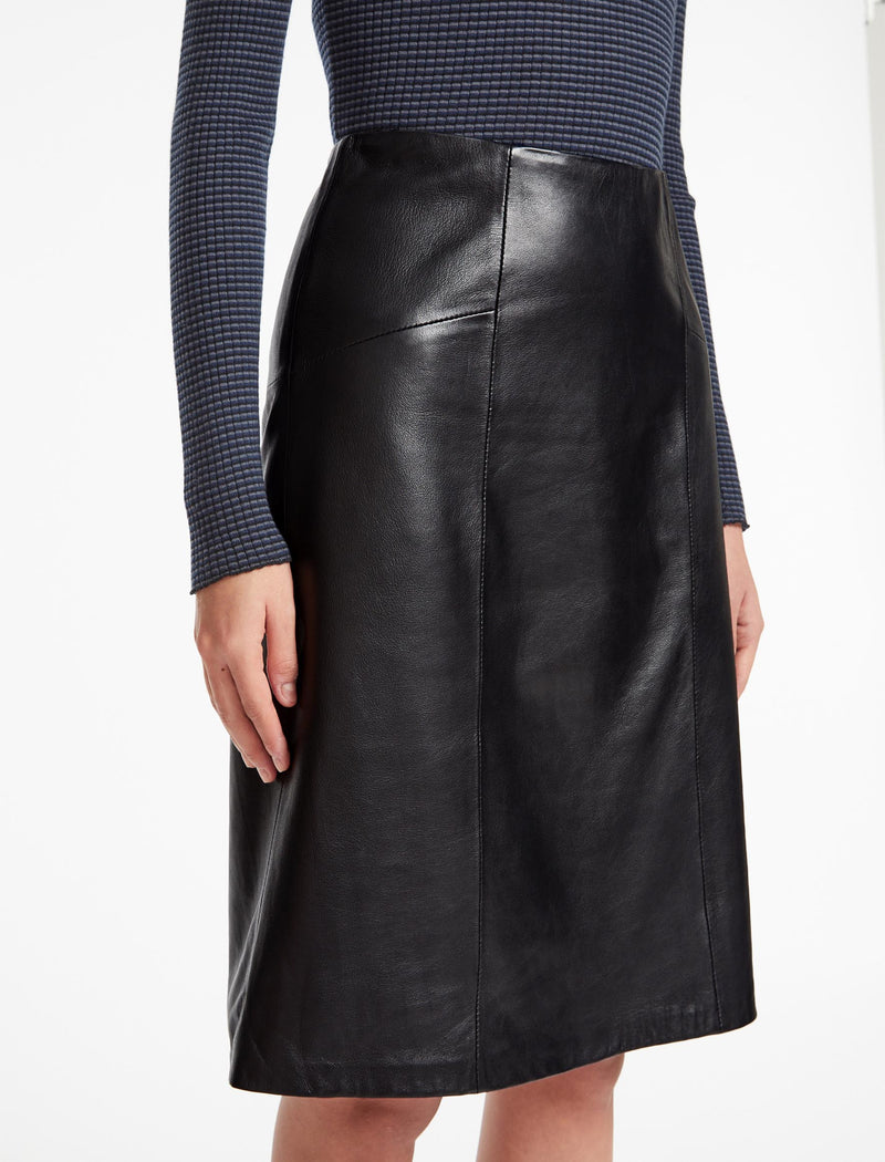 Skye Leather Pencil Skirt - Black