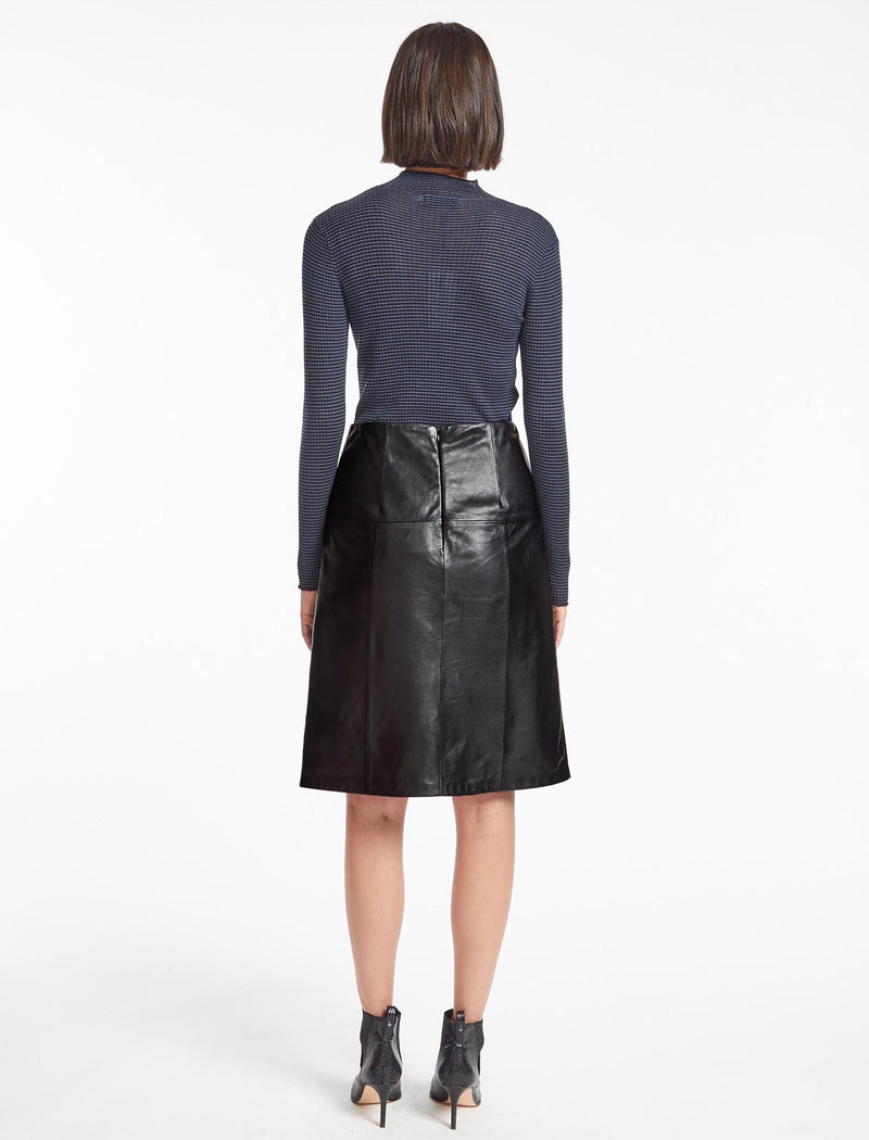 Skye Leather Pencil Skirt - Black