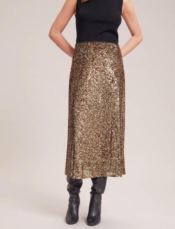 Scarlett Sequin Maxi Skirt - Gold