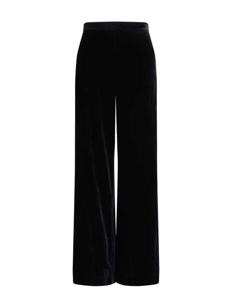 Toni Velvet Wide Leg Trouser - Black