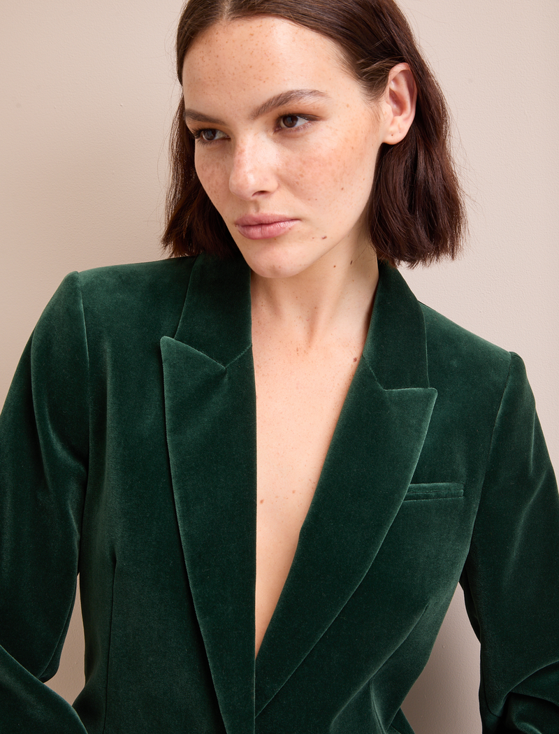 Jamie Velvet Blazer Forest Green