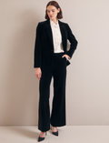 Taylor Velvet Wide Leg Trouser - Black