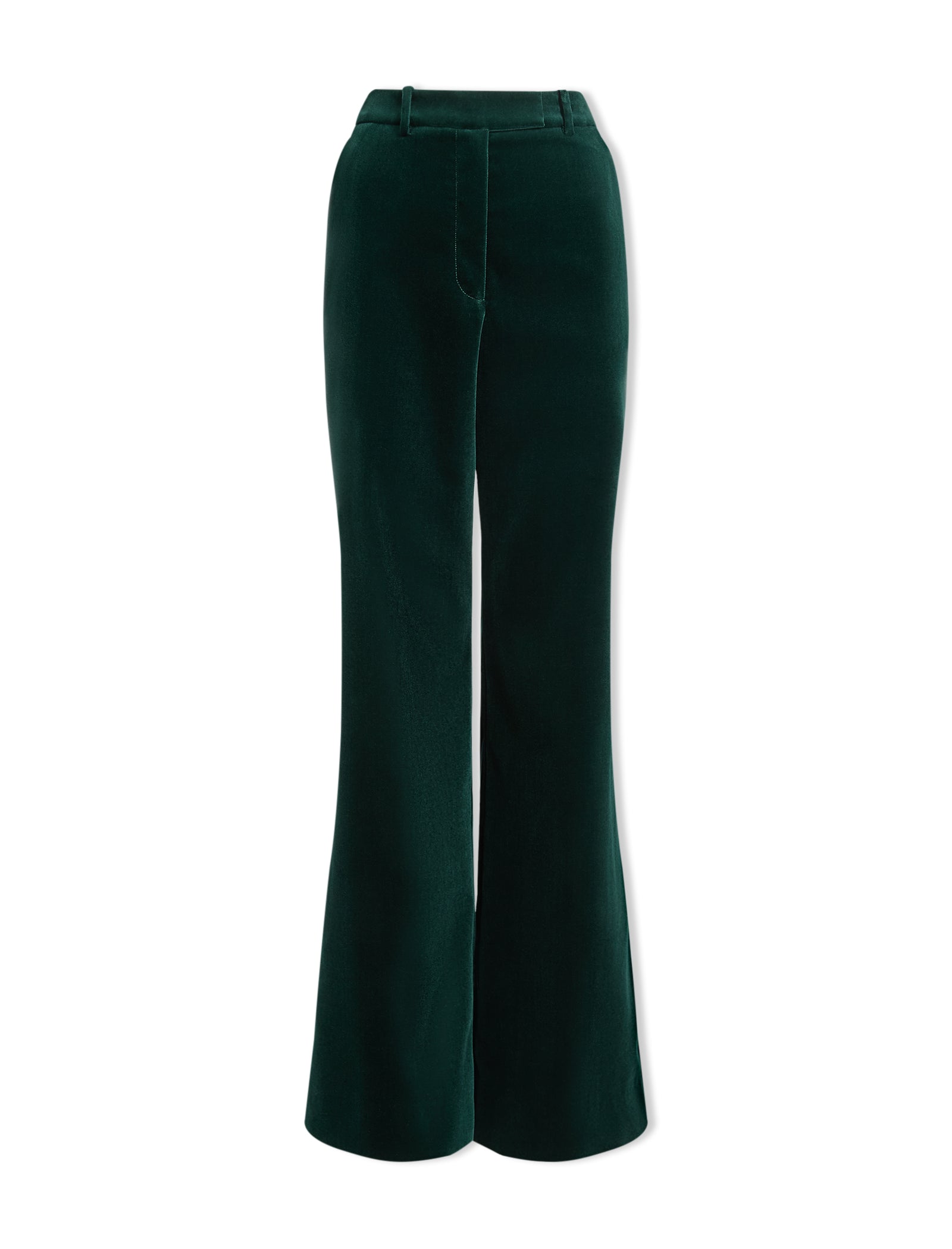 Taylor Velvet Wide Leg Trouser in Green