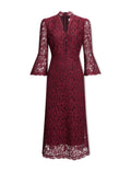 Adeline Lace Maxi Dress - Burgundy