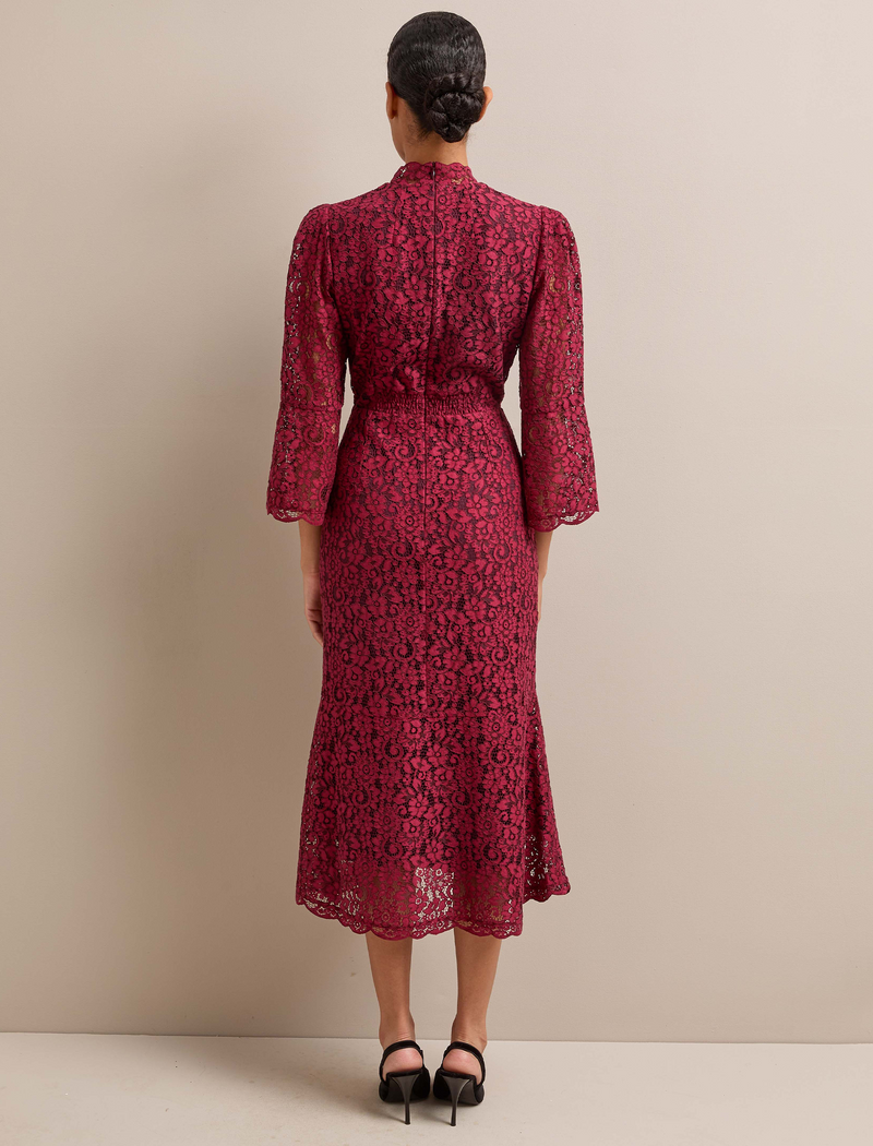 Adeline Lace Maxi Dress - Burgundy