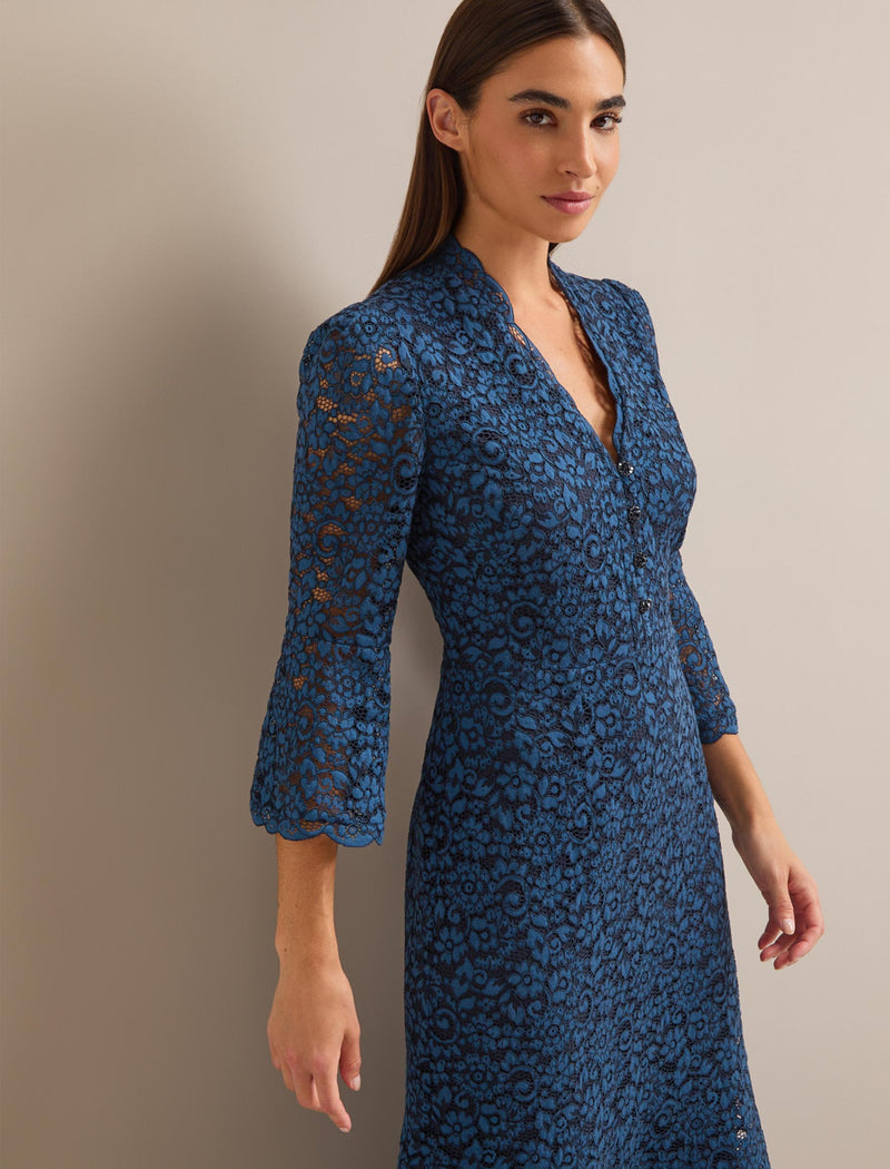Adeline Lace Maxi Dress - Navy