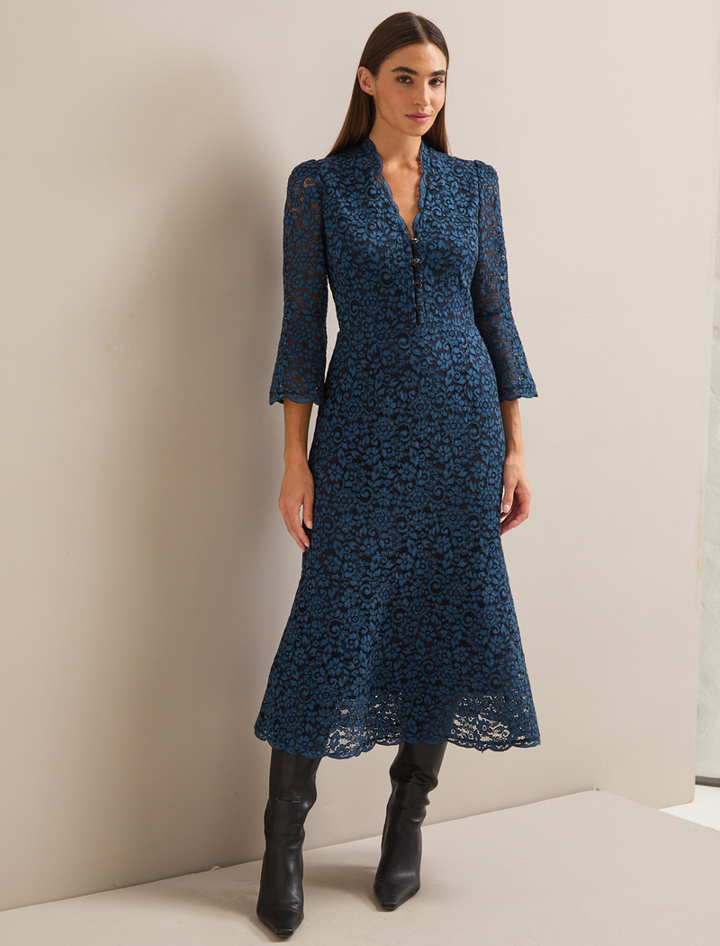 Adeline Lace Maxi Dress - Navy