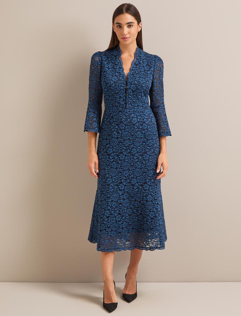 Adeline Lace Maxi Dress - Navy