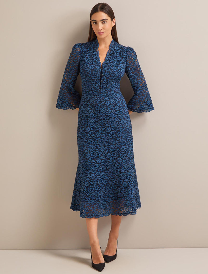 Adeline Lace Maxi Dress - Navy