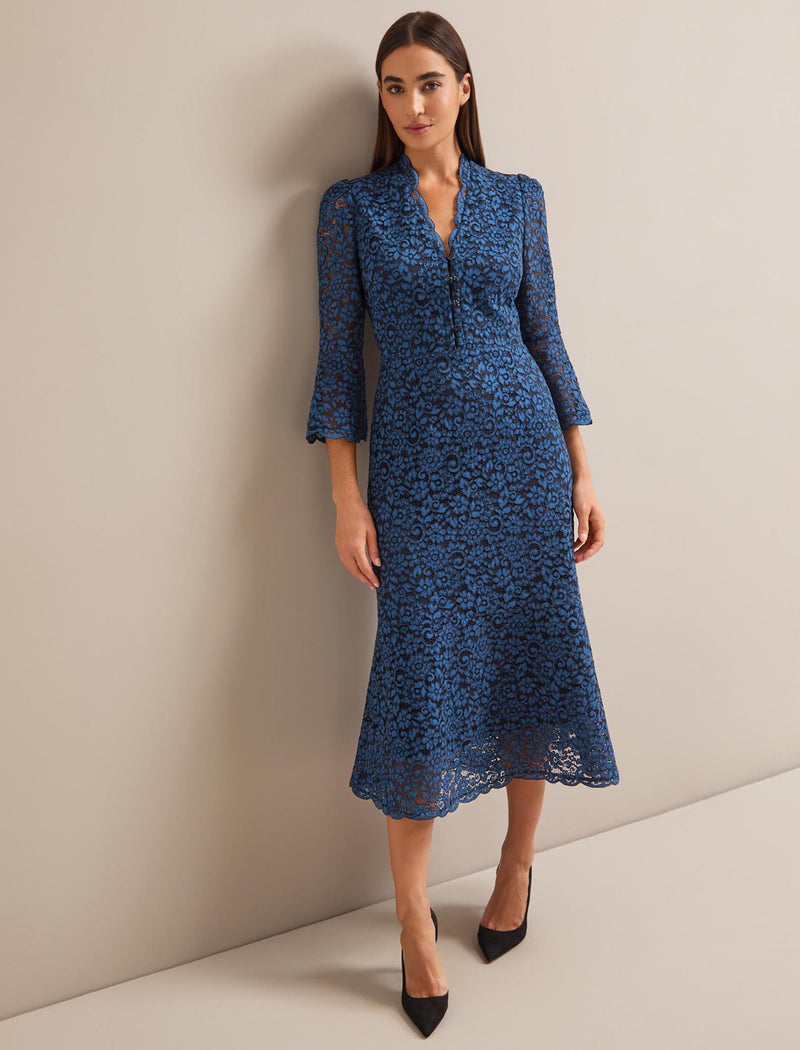 Adeline Lace Maxi Dress - Navy