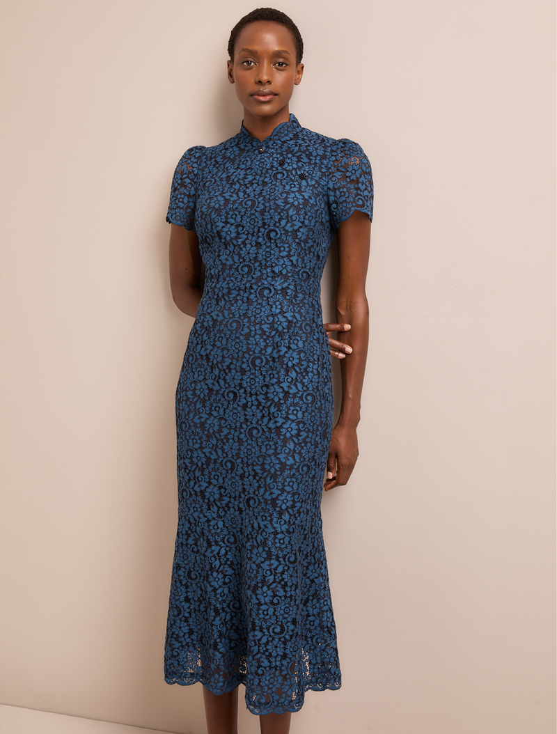 Layla Lace Maxi Dress - Navy