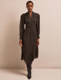 Arabella Fil Coupé Maxi Dress - Black Cream Polka Dot Print