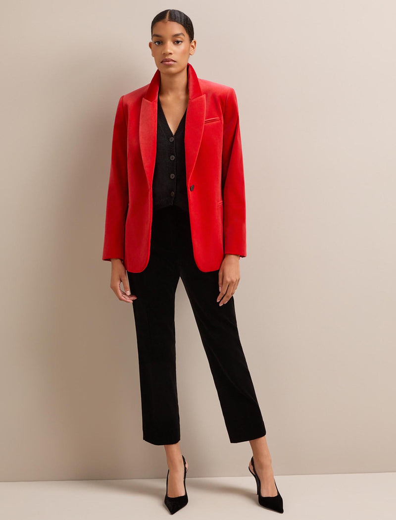 Jamie Velvet Blazer - Dark Orange