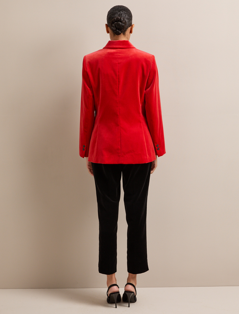 Jamie Velvet Blazer - Dark Orange