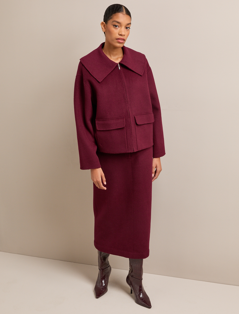 Rory Wool Jacket - Burgundy