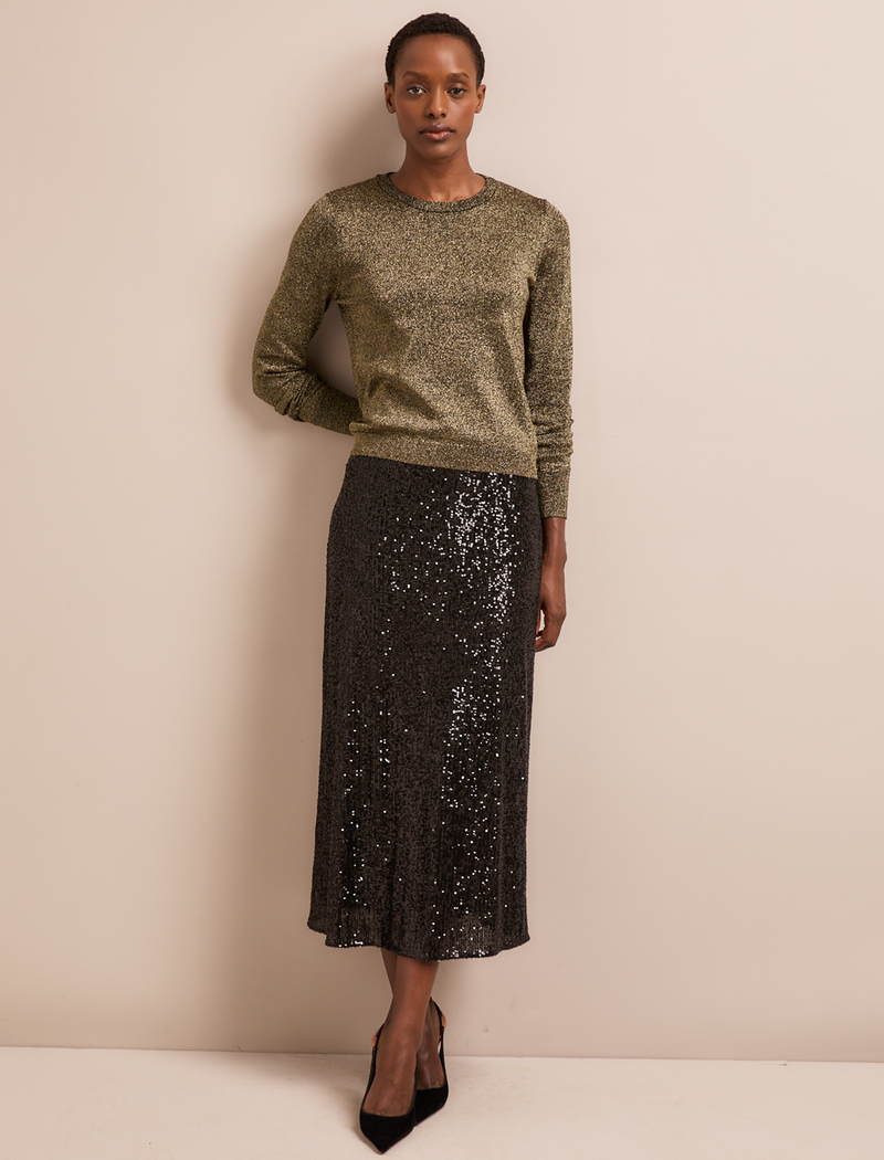 Colette Lurex Jumper - Dark Gold