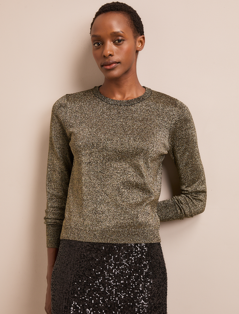 Colette Lurex Jumper - Dark Gold