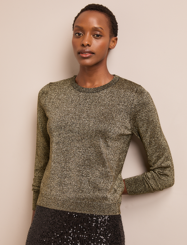 Colette Lurex Jumper - Dark Gold