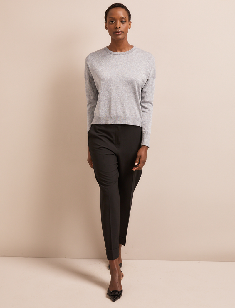 Lainey Lurex Jumper - Silver