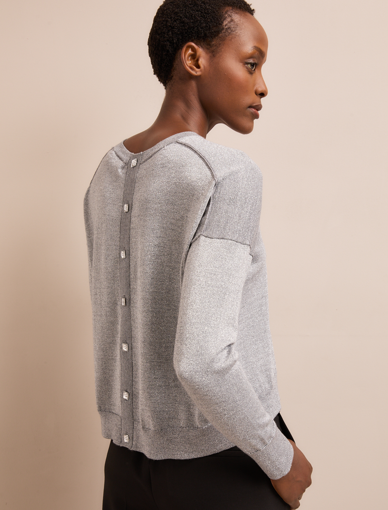 Lainey Lurex Jumper - Silver