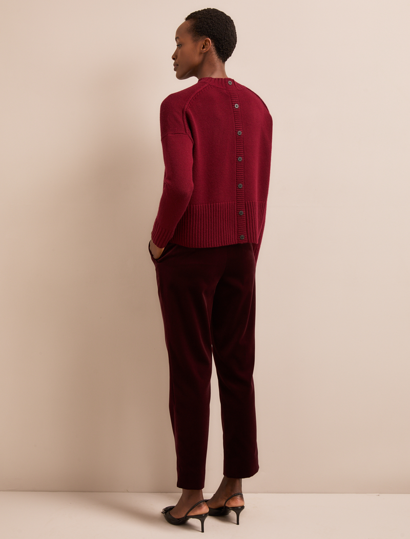 Jasper Cashmere Jumper - Burgundy