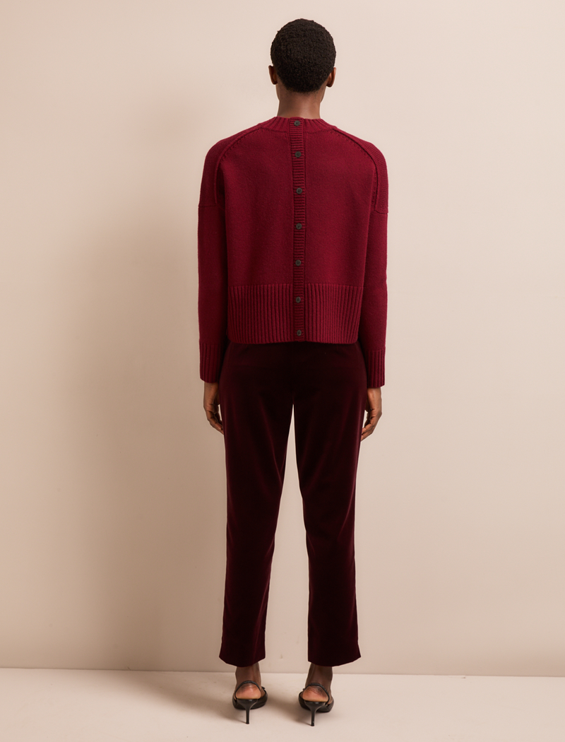 Jasper Cashmere Jumper - Burgundy