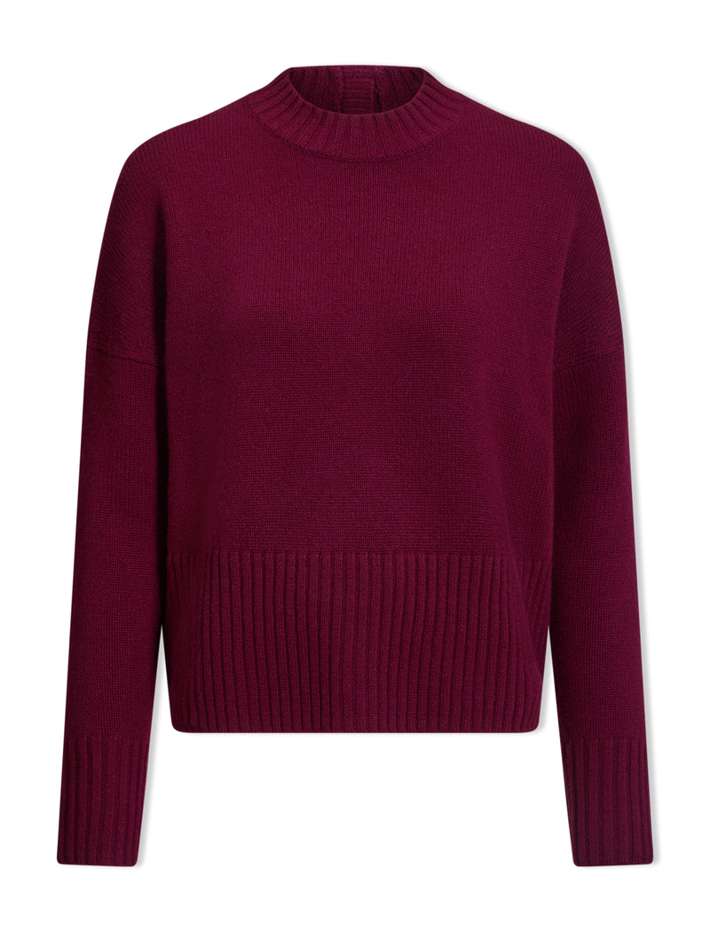 Jasper Cashmere Jumper - Burgundy