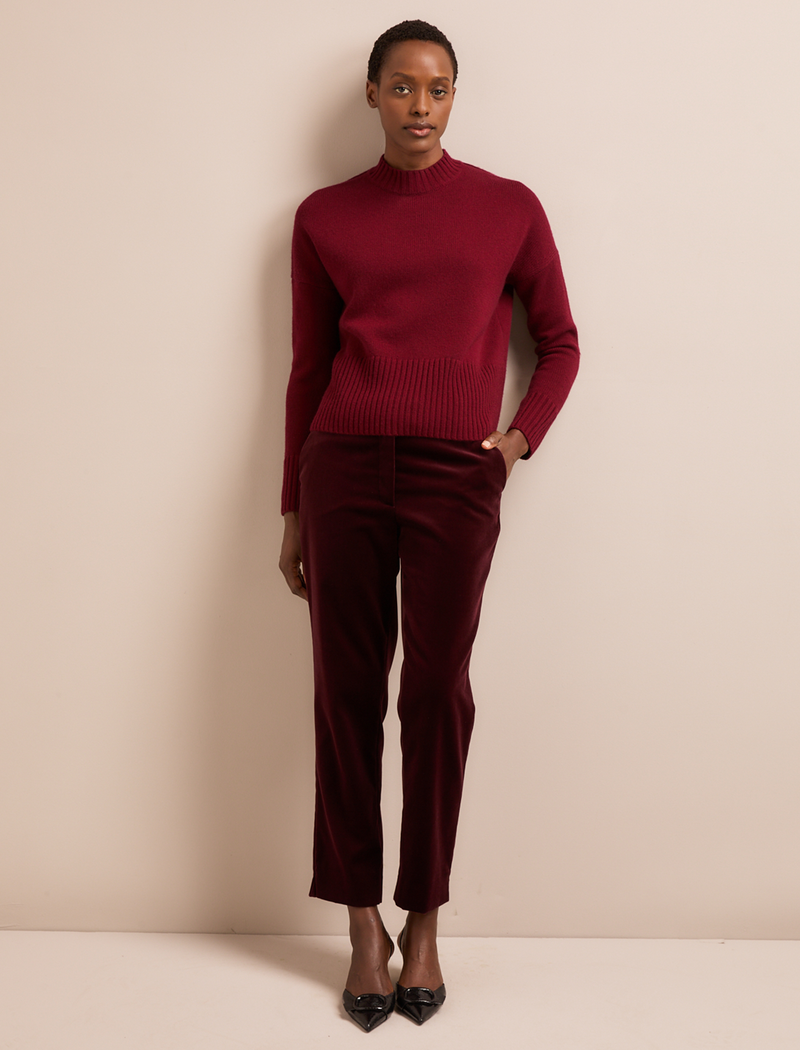 Jasper Cashmere Jumper - Burgundy