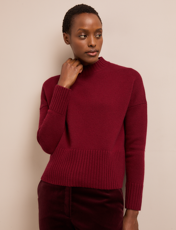 Jasper Cashmere Jumper - Burgundy