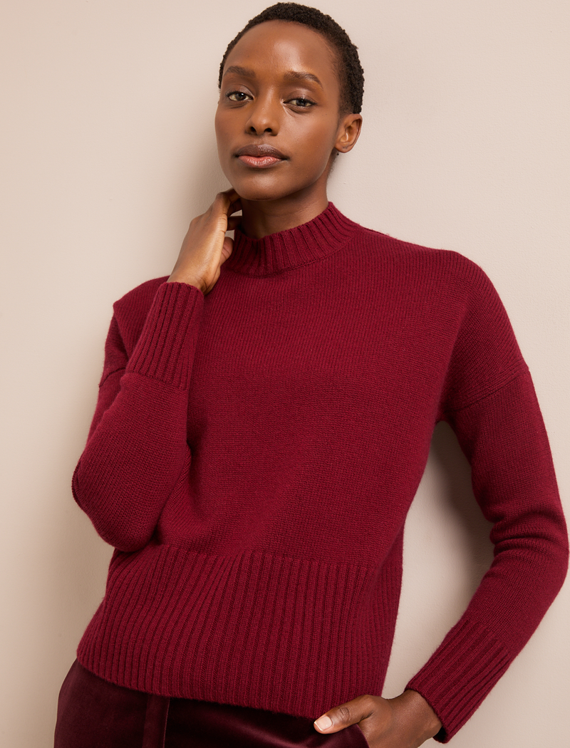 Jasper Cashmere Jumper - Burgundy