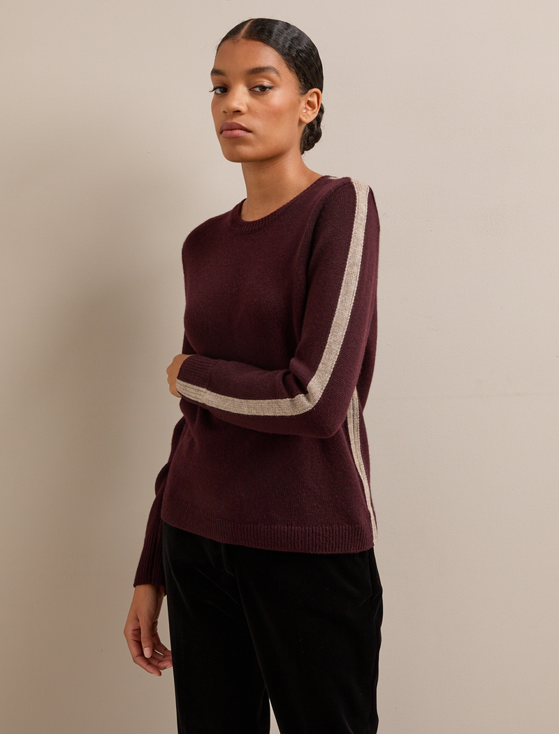 Romi Cashmere Jumper - Dark Burgundy Taupe