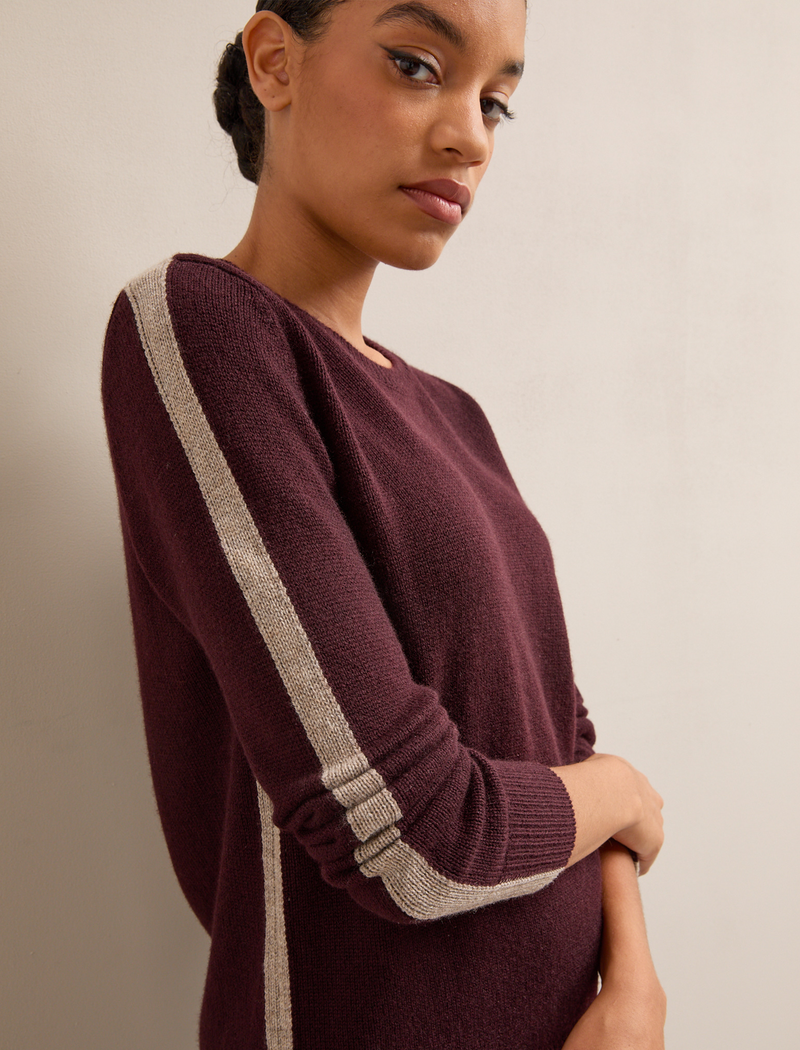 Romi Cashmere Jumper - Dark Burgundy Taupe