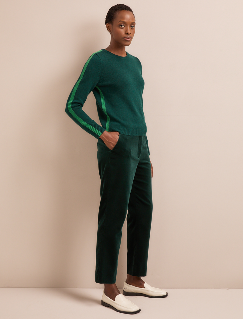 Romi Cashmere Jumper - Dark Green Mid Green