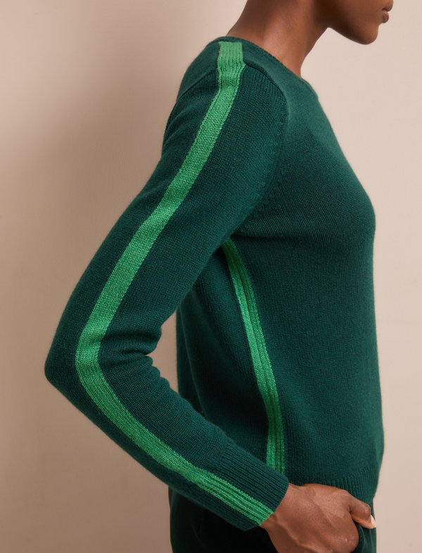 Romi Cashmere Jumper - Dark Green Mid Green