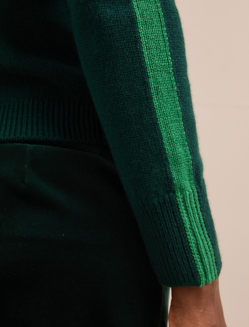 Romi Cashmere Jumper - Dark Green Mid Green