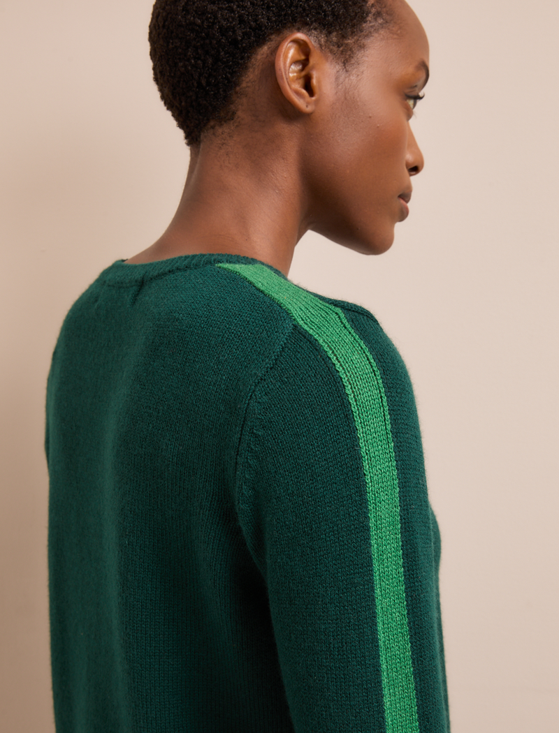 Romi Cashmere Jumper - Dark Green Mid Green