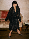 Elara Sequin Blouse - Black