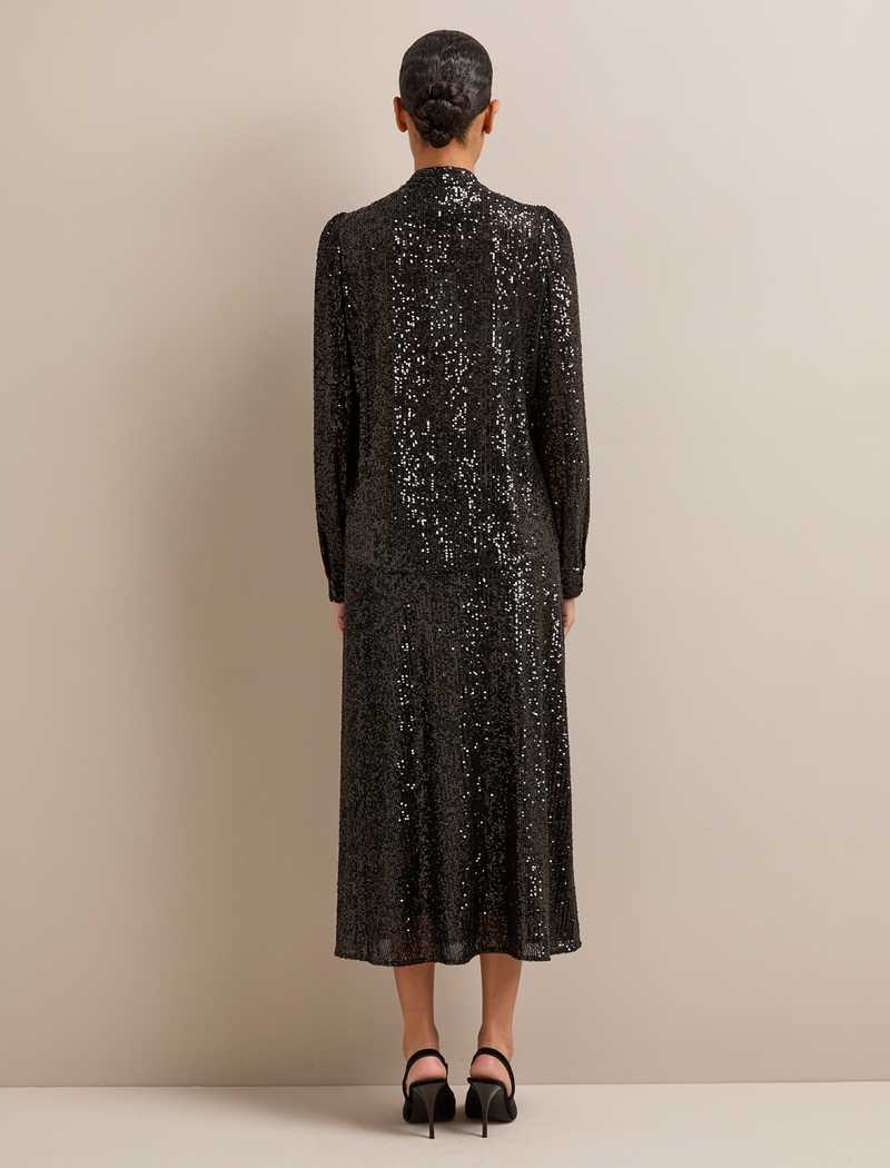 Elara Sequin Blouse - Black