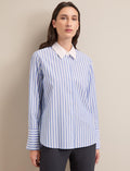 Seymour Cotton Shirt - Blue White Stripe