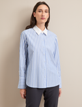 Seymour Cotton Shirt - Blue White Stripe