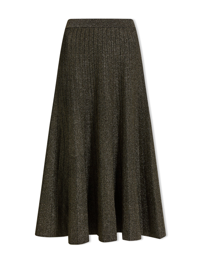 Colette Lurex Maxi Skirt - Dark Gold