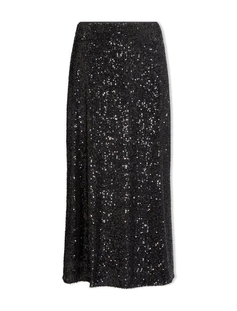 Scarlett Sequin Maxi Skirt - Black