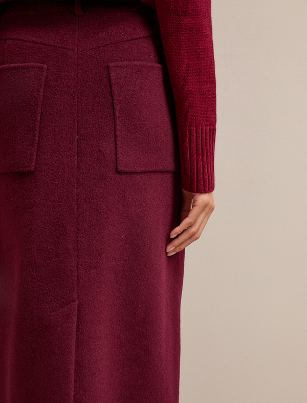 Shona Wool Skirt - Burgundy